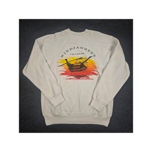 Vtg Windjammers Aviation Crewneck Sweatshirt Helicopter Graphic Size M